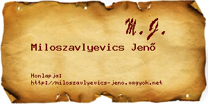 Miloszavlyevics Jenő névjegykártya